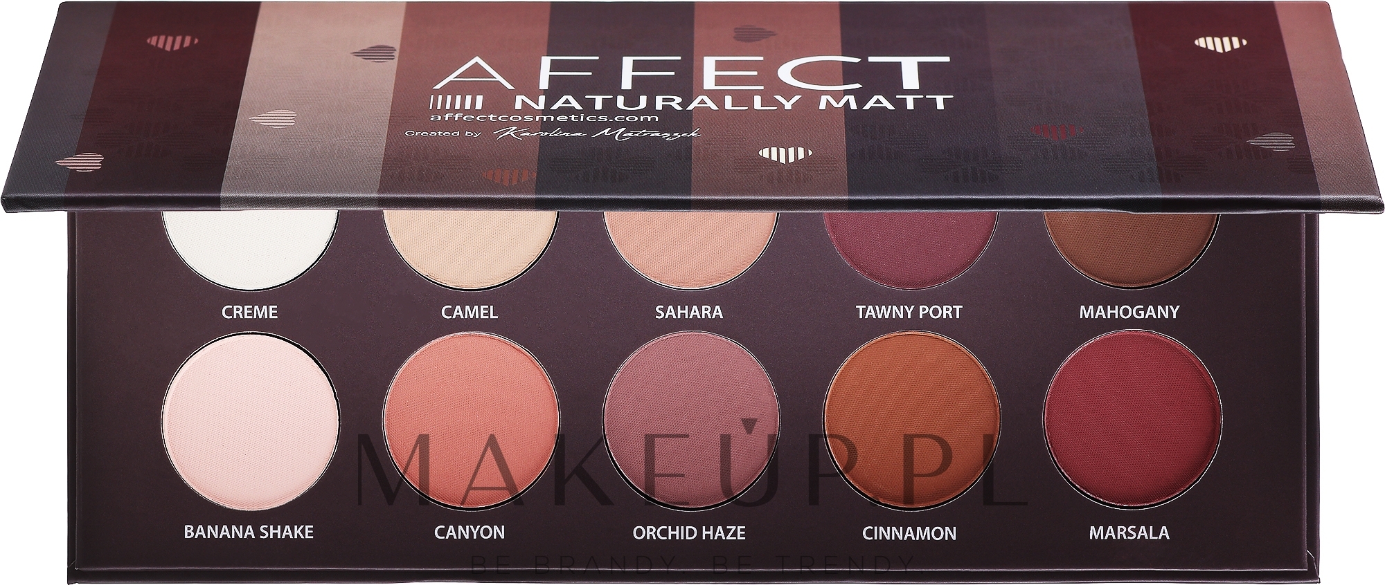 Paletka prasowanych cieni do powiek - Affect Cosmetics Naturally Matt Eyeshadow Palette — Zdjęcie 10 x 2 g