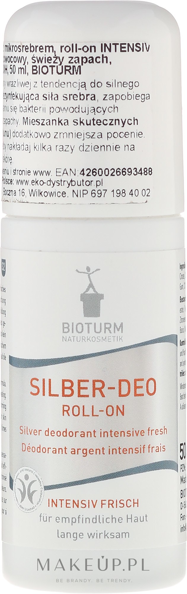Srebrny dezodorant w kulce Intensywna świeżość - Bioturm Silver Deodorant Intensive Fresh Roll-On No. 32 — Zdjęcie 50 ml