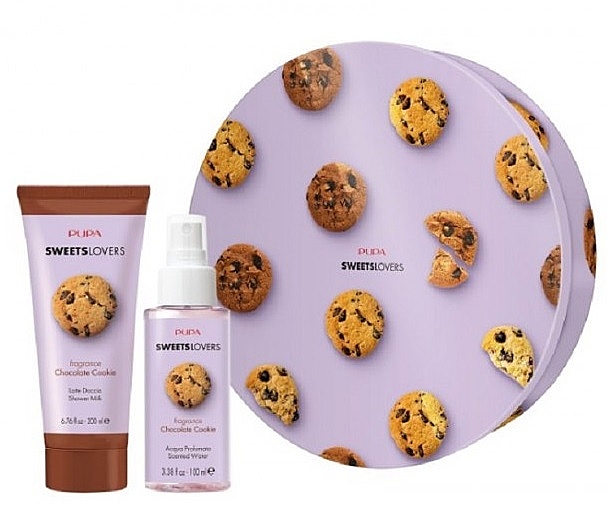 Zestaw - Pupa Sweets Lovers Chocolate Cookie Kit 4 (sh/milk/200ml + b/spray/100ml + box) — Zdjęcie N1