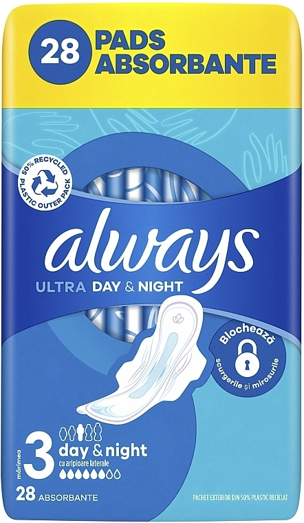 Podpaski higieniczne, rozmiar 3, 28 sztuk - Always Ultra Day&Night — Zdjęcie N2