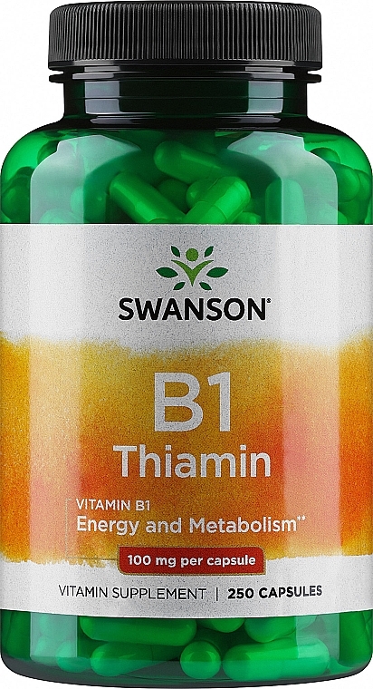 Suplement diety Witamina B-1 Tiamina, 100 mg - Swanson B-1 Tiamina — Zdjęcie N1