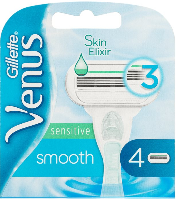 Wymienne wkłady do maszynki do golenia, 4 szt. - Gillette Venus Smooth Sensitive — Zdjęcie N1