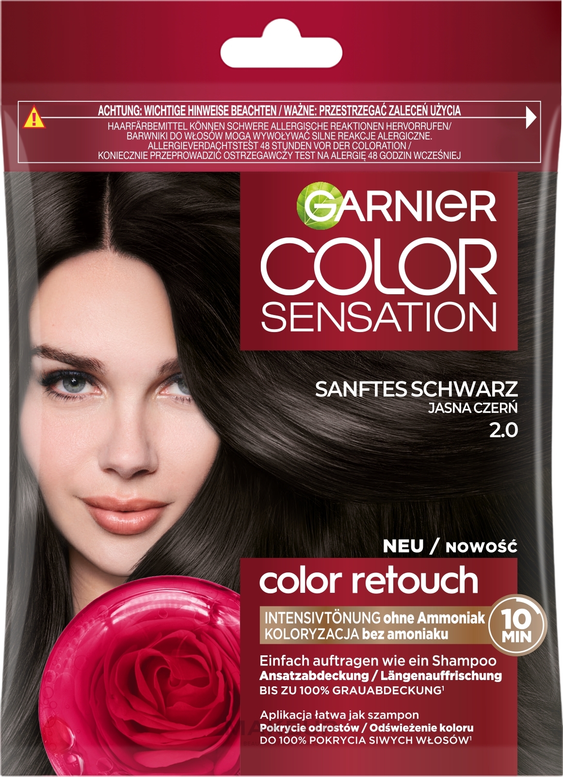 Krem koloryzujący bez amoniaku - Garnier Color Sensation Color Retouch — Zdjęcie 2.0 - Soft Black