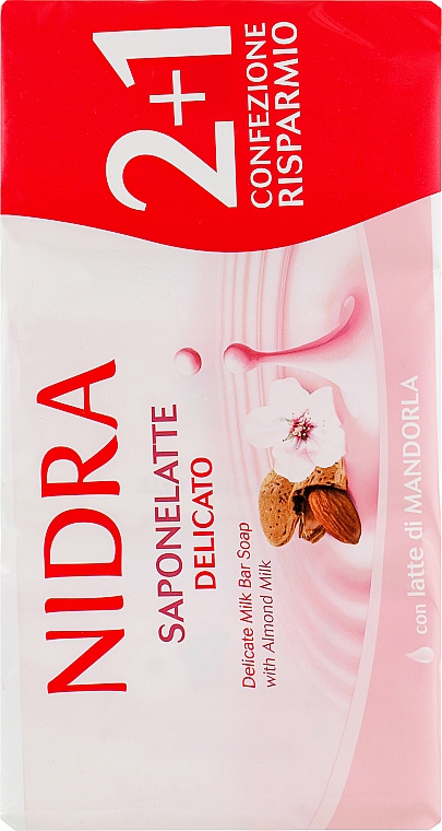 Mydło do rąk z mlekiem migdałowym - Nidra Delicate Milk Bar Soap With Almond — Zdjęcie N1