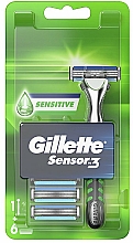 Maszynka do golenia z 6 wymiennymi wkładami - Gillette Sensor3 Sensitive — Zdjęcie N1