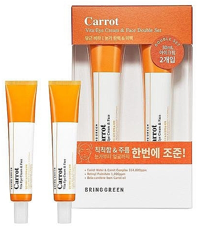 Zestaw - Bring Green Carrot Vita Eye Cream & Face Duo Set (f/cr/30mlx2) — Zdjęcie N1