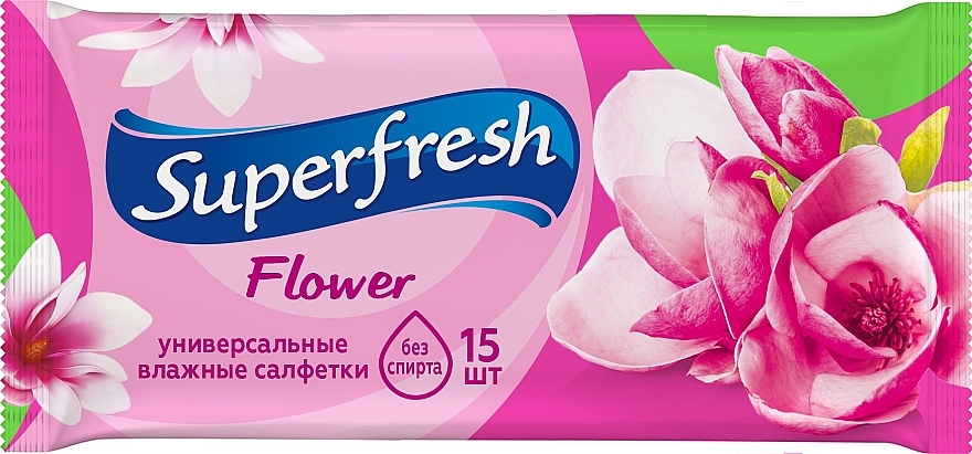 Chusteczki nawilżane Flower, 15 szt. - Superfresh