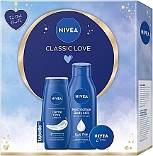 Zestaw - NIVEA Classic Love Gift Set (sh/gel/250ml + b/milk/400ml + lip/balm/5,5ml + f/cr/30ml) — Zdjęcie N3