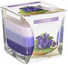 Świeca zapachowa trójwarstwowa w szkle Fiołek - Bispol Scented Candle Violet — Zdjęcie N1