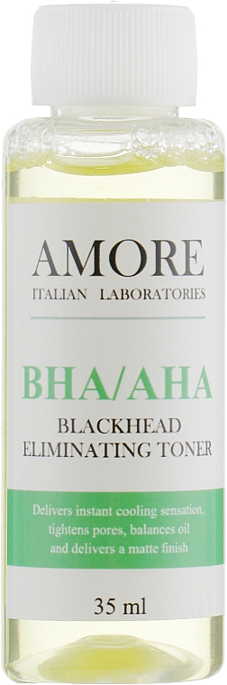 Skoncentrowany tonik z kwasami przeciw zaskórnikom i niedoskonałościom - Amore Bha/Aha Blackhead Eliminating Toner