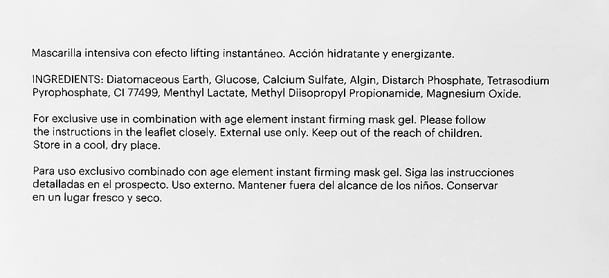 Zestaw - Mesoestetic Age Element Firming (mask gel/5x25g + mask powder/5x110ml)  — Zdjęcie N4
