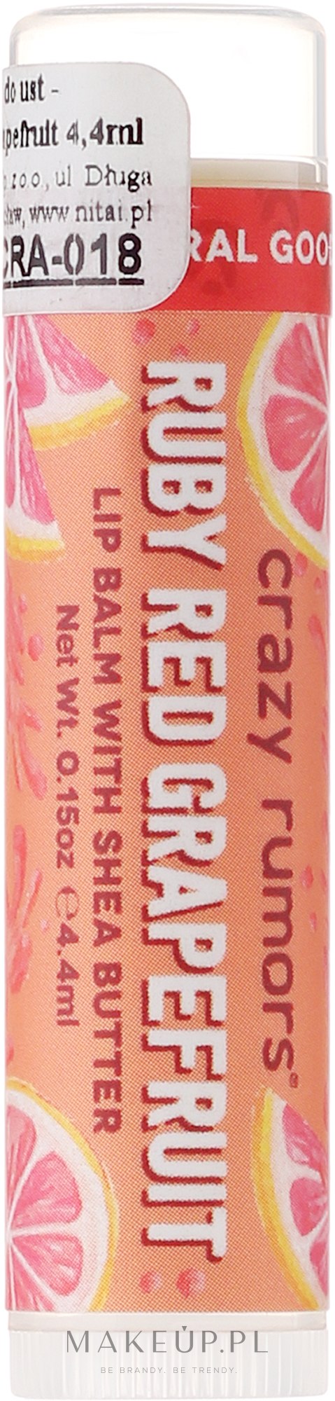 Nawilżający balsam do ust Sok z różowego grejpfruta - Crazy Rumors Pink Grapefruit Juice Lip Balm — Zdjęcie 4.25 g