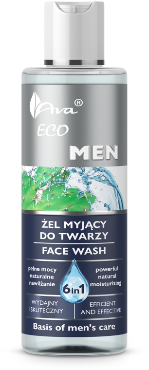 Żel myjący do twarzy dla mężczyzn 6 w 1 - AVA Eco Men — Zdjęcie N1