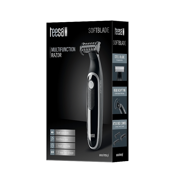 Trymer, czarna - Teesa Softblade Multifunctional Razor — Zdjęcie N5