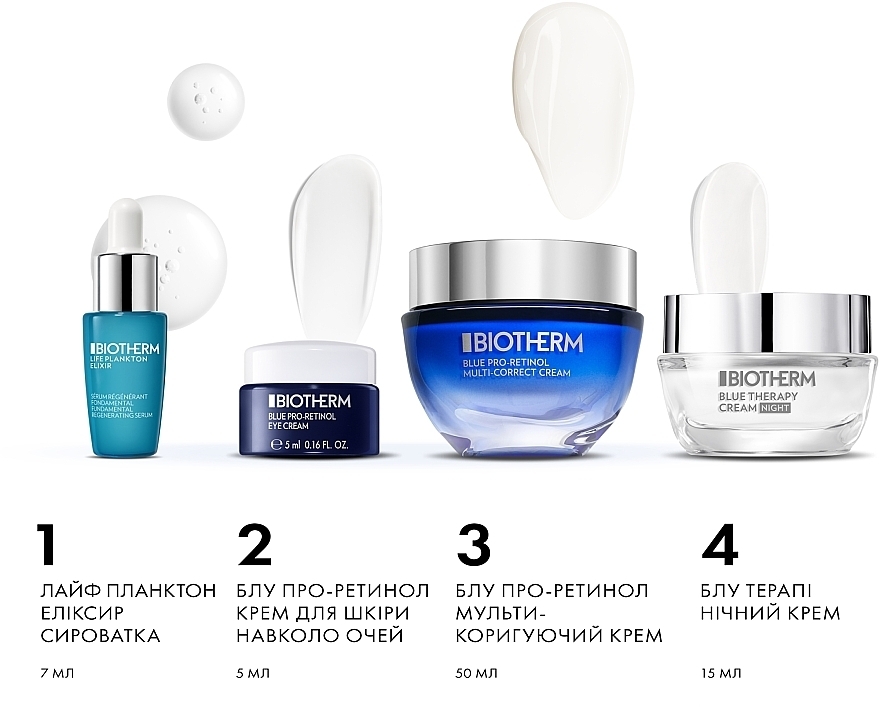 Zestaw - Biotherm Blue Pro-Retinol Set (cr/50ml + n/cr/15ml + serum/7ml + eye/cr/5ml) — Zdjęcie N2