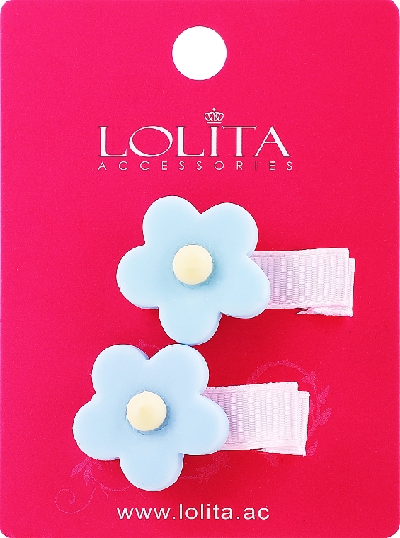 Spinka do włosów z kwiatkiem, niebieski - Lolita Accessories  — Zdjęcie N1