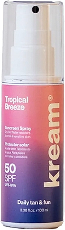 Spray z filtrem przeciwsłonecznym SPF 50 - Kream Tropical Breeze Sunscreen Spray SPF 50 — Zdjęcie N2