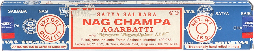 Kadzidła Indyjski - Satya Nag Champa Agarbatti — Zdjęcie N1