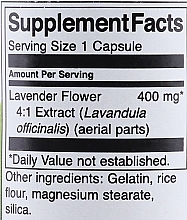 Suplement diety Kwiaty lawendy, 400 mg - Swanson Full Spectrum Lavender Flower — Zdjęcie N3