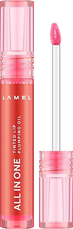 Odżywczy olejek barwiący do ust - LAMEL Make Up All in One Lip Tinted Plumping Oil