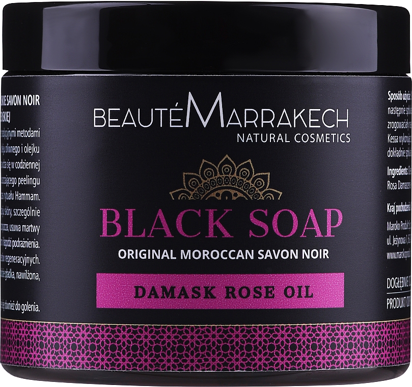 Naturalne marokańskie czarne mydło Róża - Beauté Marrakech Savon Noir Moroccan Black Soap — Zdjęcie N3