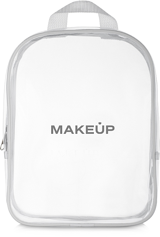 Przezroczysta kosmetyczka Beauty Bag, biała (20 x 25 x 8 cm, bez zawartości) - MAKEUP