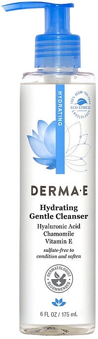 Nawilżający żel do mycia twarzy z kwasem hialuronowym - Derma E Hydrating Gentle Cleanser