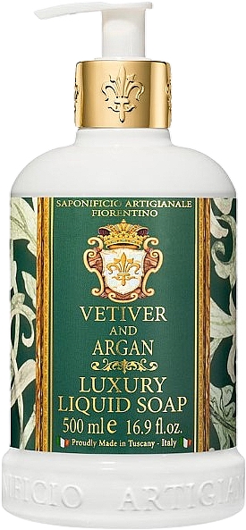 Naturalne mydło w płynie Wetiwer i argan - Saponificio Artigianale Fiorentino Vetiver And Argan Luxury Liquid Soap — Zdjęcie N1