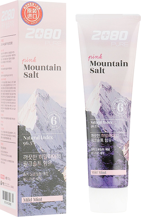 Pasta do zębów do stosowania w profilaktyce chorób dziąseł z różową solą himalajską - Aekyung 2080 Pink Mountain Salt