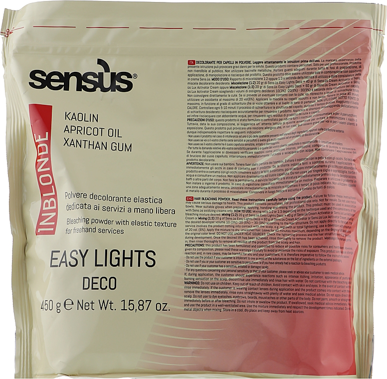 Rozjaśniacz w proszku 7 tonów - Sensus InBlonde Easy Lights Deco — Zdjęcie N1