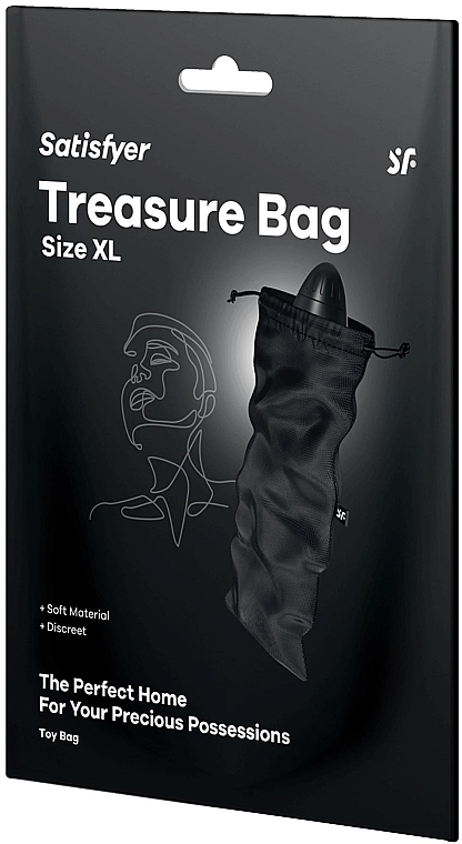 Torba do przechowywania zabawek erotycznych, czarny, Size XL - Satisfyer Treasure Bag Black — Zdjęcie N1