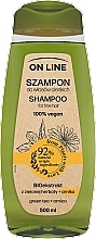 Wegański szampon do włosów cienkich Zielona herbata i arnika - On Line Shampoo — Zdjęcie N1