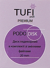Dysk do pedicure-podstawa z wymiennymi pilnikami 20 mm - Tufi Profi — Zdjęcie N2