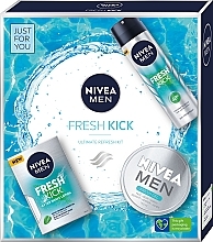 Zestaw - NIVEA MEN Fresh Kick Ultimate Refresh (ash/lot/100ml + deo/150ml + gel/150ml) — Zdjęcie N1