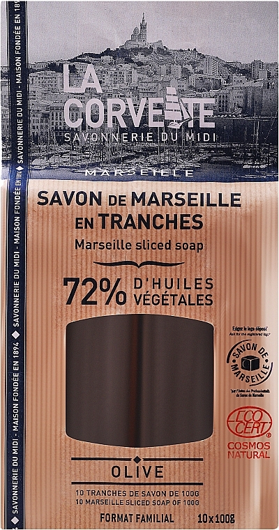 Mydło oliwkowe - La Corvette Savon de Marseille Olive Brut 72% — Zdjęcie N1