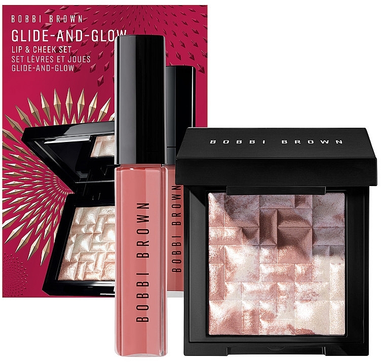 Zestaw - Bobbi Brown Glide And Glow Lip & Cheek Set (high/powder/3g + lip/gloss/6ml) — Zdjęcie N1