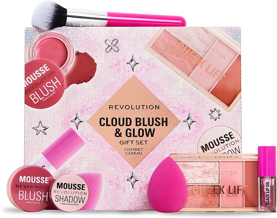 Zestaw, 6 produktów - Makeup Revolution Cloud Blush And Glow Highlight Gift Set — Zdjęcie N1