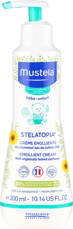 Emolientowy krem dla dzieci do skóry suchej i z atopowym zapaleniem - Mustela Bébé Stelatopia Emollient Cream With Sunflower — Zdjęcie N4