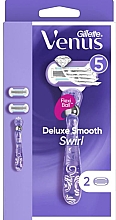 Maszynka do golenia z 2 wymiennymi ostrzami - Gillette Venus Deluxe Smooth Swirl — Zdjęcie N1
