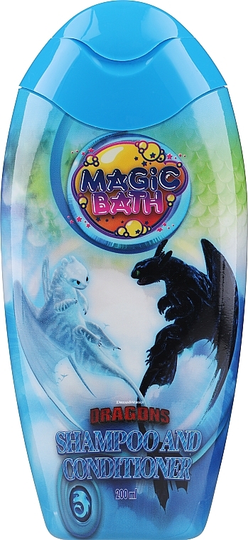 Szampon i odżywka do włosów dla dzieci 2 w 1 - EP Line Magic Bath Dragons Shampoo & Conditioner — Zdjęcie N1