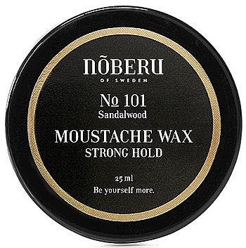 Wosk do wąsów, mocne utrwalenie - Noberu Of Sweden №101 Sandalwood Moustache Wax Strong Hold  — Zdjęcie N1