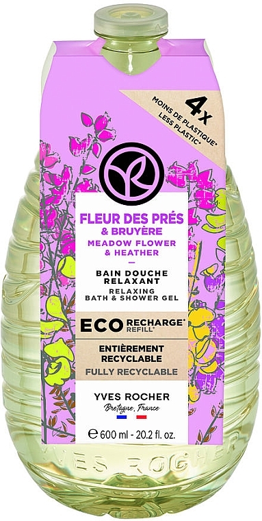 Żel pod prysznic - Yves Rocher Meadow Flower & Heather Relaxing Bath & Shower Gel (jednostka zamienna) — Zdjęcie N1