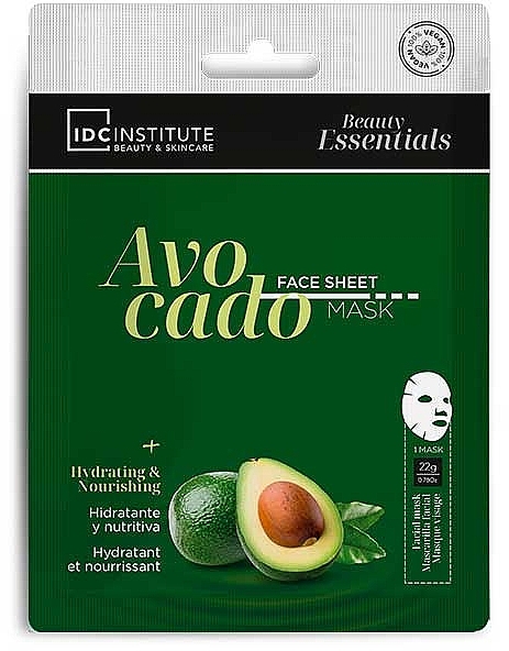 Maska do twarzy - IDC Institute Ultra Thin Face Mask Avocado — Zdjęcie N1