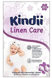 Płatki kosmetyczne dla dzieci, 60 szt. - Kindii Linen Care — Zdjęcie N1