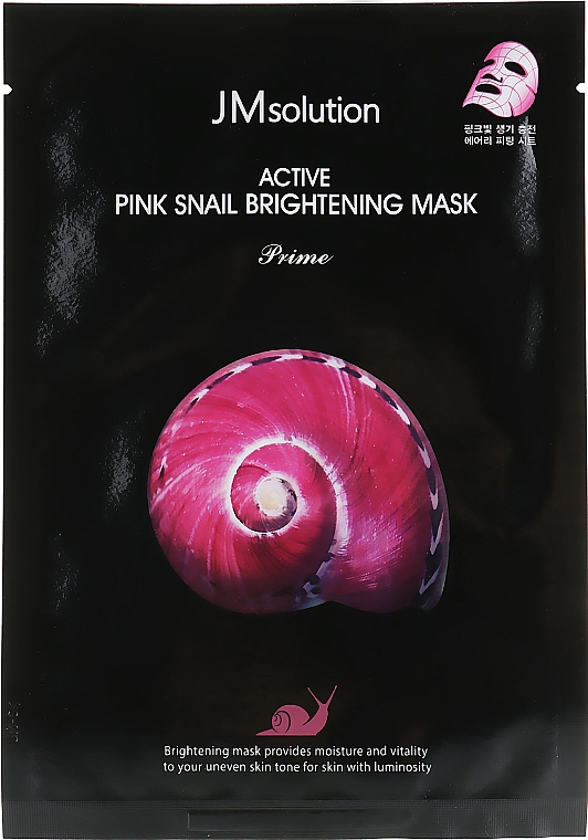 Maska w płachcie ze śluzem ślimaka - JMsolution Active Pink Snail Brightening Mask Prime