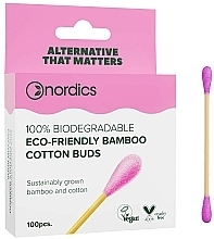 Kup Patyczki bambusowe, 100 szt., różowe - Nordics Bamboo Cotton Buds Pink