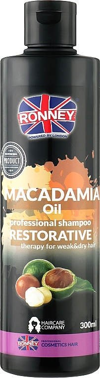 Wzmacniający szampon z olejem makadamia do włosów suchych i osłabionych - Ronney Professional Macadamia Oil Restorative Shampoo — Zdjęcie N1