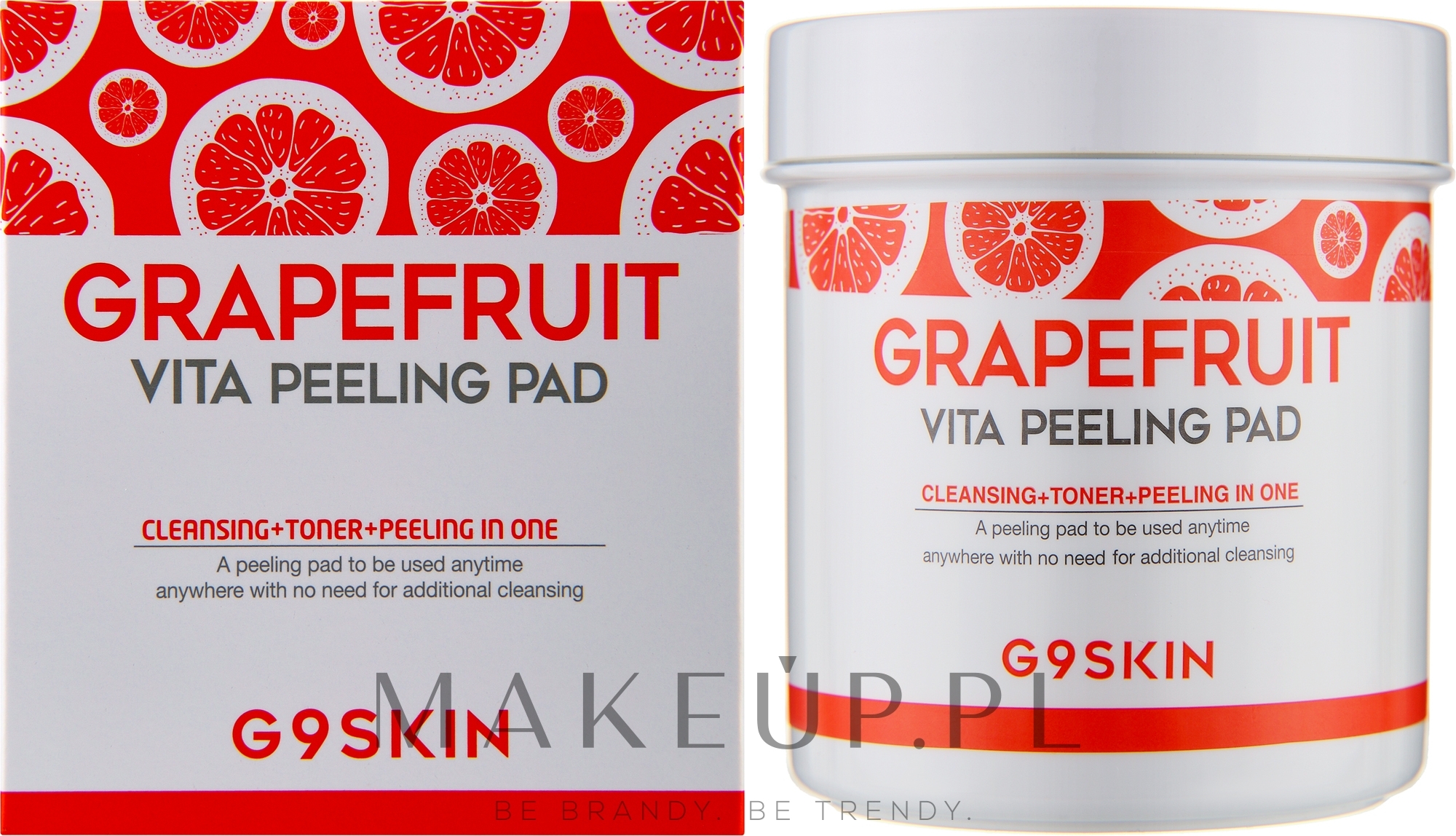 Płatki peelingujące do oczyszczania skóry z grejpfrutem - G9Skin Grapefruit Vita Peeling Pad — Zdjęcie 100 szt.