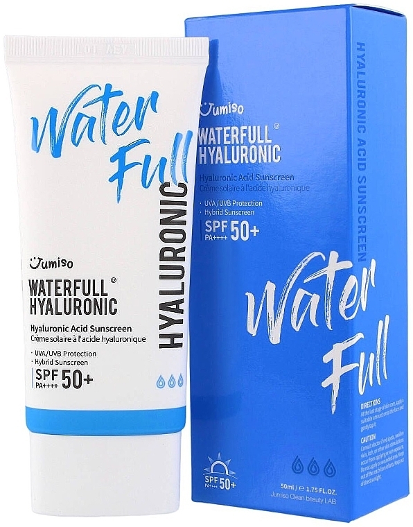 Nawilżający krem ​​przeciwsłoneczny z filtrami hybrydowymi - Jumiso Waterfull Hyaluronic Acid Sunscreen SPF50+ PA++++ — Zdjęcie N1