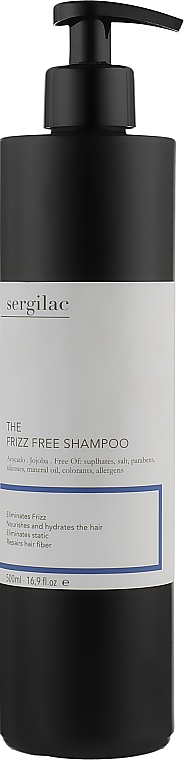 Szampon do włosów bez siarczanów z efektem antystatycznym - Sergilac The Frizz Free Shampoo